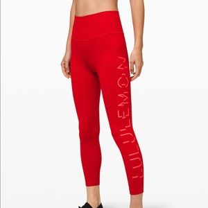 Red lululemon wunder under high rise tight 25”